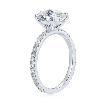 3.0CT D Oval Cut Moissanite Engagement Wedding Ring for Women 925 Sterling Sliver Promise Bands Vintage Finger Jewelry With GRA