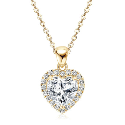 Real 2CT Heart Shape Moissanite Pendant Necklace 925 Silver for Women Jewelry GRA Certified Wedding Birthday Valentine Day Gift