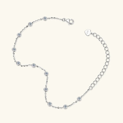 Fashion 925 Sterling Silver Bubble Bracelet 2.5mm D Color Bezel Moissanite Bracelets for Women Birthday Gift Fine Jewelry