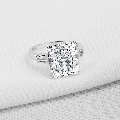 5ct Big Square Rings Rectangle Cut Princess Ring 925 Solid Sterling Silver Gorgeous Jewellry Western Style Aneis Wedding Rings