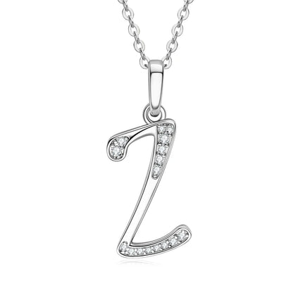 Name Necklace 26 Letter Initial Moissanite Pendant Real Silver 925 for Couples Women Men Valentine's Day Gift Fine Jewelry