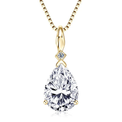 4CT 2CT 1.5CT Pear Cut D Waterdrop Moissanite Pendant Necklace for Women 925 Silver Adjustable Chain Luxury Jewelry Gift