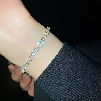 3mm 5mm D VVS1 Moissanite Tennis Bracelet Plated 18k White Gold s925 Sterling Silver Bracelets for Couples Women Man & GRA
