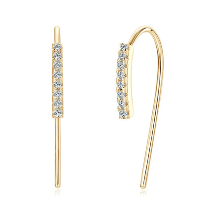 2024 Stylish U-Shaped Moissanite Earrings for Women 925 Sterling Silver Piercing Ear Hanging Earring GRA Fine Jewelry Gift