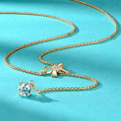 6.5mm 1ct Moissanite Pendant Y Shaped Butterfly Necklace for Women 925 Silver Adjustable Chain Necklaces 2025 Jewelry Gift
