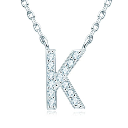 Initial Moissanite 26 Letter Pendant Necklace for Women Men Real Silver 925 Name Pendant Fine Jewelry Valentine's Day Gift