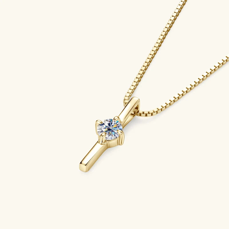 4mm 0.30ct D Moissanite Dash Pendant Necklace for Women 925 Silver Adjustable Chain Fashion Simple Jewelry 2025 New Gift