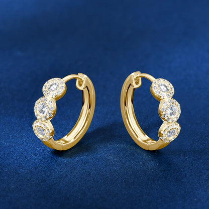 Classic Hoop Huggie Earrings Real D Color Moissanite Earring 925 Sterling Silver for Women Engagement Wedding 2023 Jewelry Gift