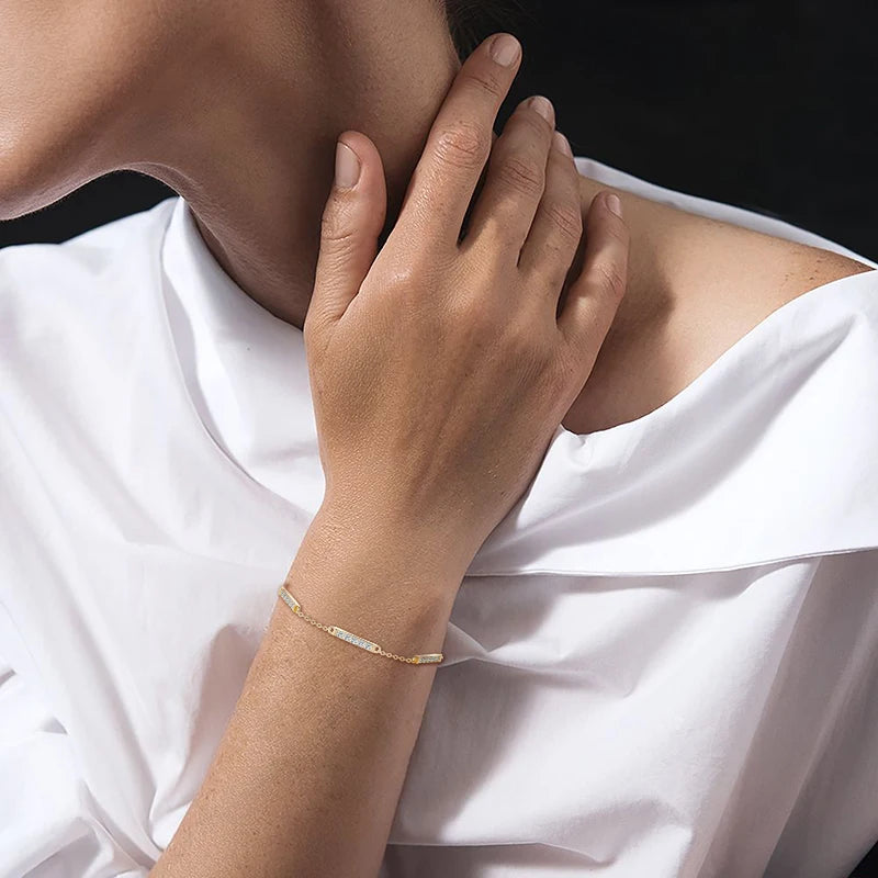2024 Trend Moissanite Bracelet Plated 18k Gold 925 Silver Hand Chain Fashion Bracelets for Women Gifts Jewelry With Certificate