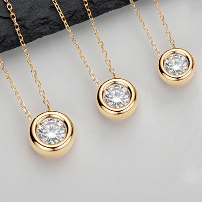 2025 Sparking 1ct 2ct 3ct D Moissanite Pendant Necklace for Women Adjustable 925 Silver Chain Fine Jewelry Valentine's Day Gift
