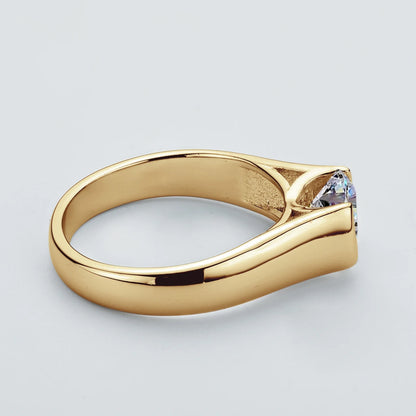 Real 925 Silver 2 Carat Moissanite Wedding Ring For Women Solitaire Promise Finger Ring Certified Jewelry 18K Gold Plated