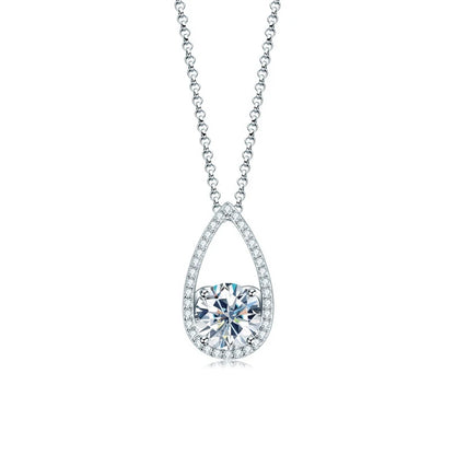 3CT 2CT 1CT D VVS1 Moissanite Pendant Necklace for Women 925 Silver Adjustable Chain Teardrop Necklaces 2025 Jewelry Gift
