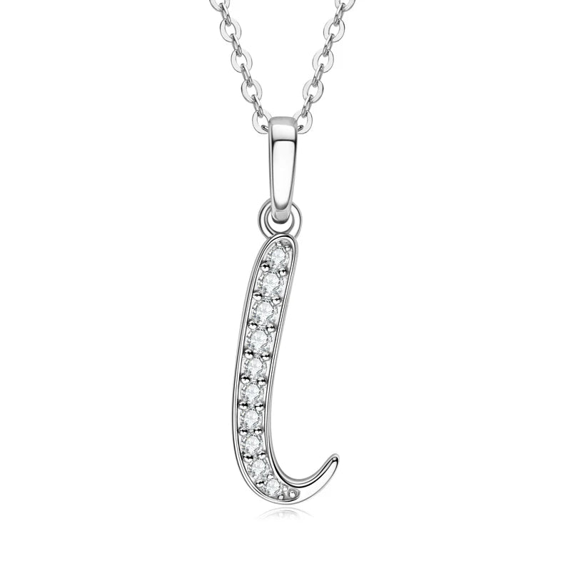 Name Necklace 26 Letter Initial Moissanite Pendant Real Silver 925 for Couples Women Men Valentine's Day Gift Fine Jewelry