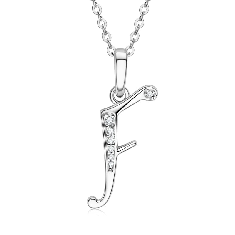 Name Necklace 26 Letter Initial Moissanite Pendant Real Silver 925 for Couples Women Men Valentine's Day Gift Fine Jewelry