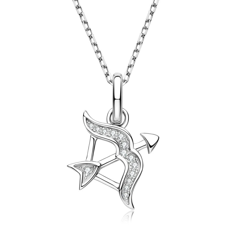 925 Sterling Silver Zodiac Sign 12 Constellation Pendant Micro-Set 1mm Moissanite Necklace Charm For Women Jewelry Birthday Gift