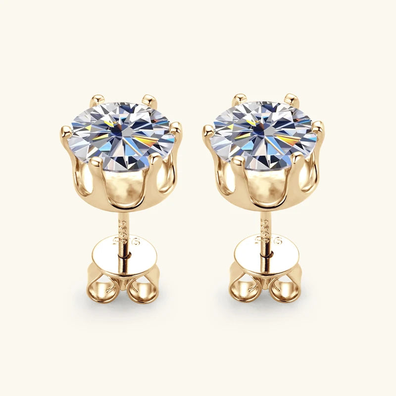 3mm-9mm D Round Moissanite Stud Earrings for Women Men Sparking Earrings 925 Silver Hypoallergenic GRA Certified Jewelry