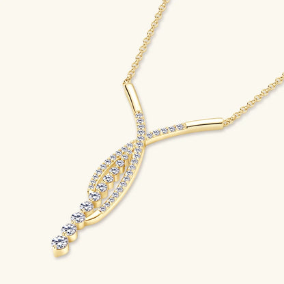 New Full Moissanite Y Pendant Necklace for Women 925 Silver Adjustable Chain Luxury Bar Moissanite Drop Jewelry Gift 2025 Trend