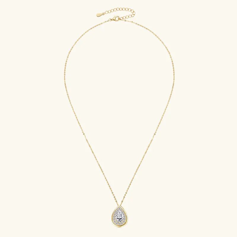 2025 2CT 1.5CT 1CT Pear Cut D Moissanite Waterdrop Pendant Necklace for Women 925 Silver Adjustable Chain GRA Certified Jewelry