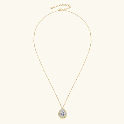 2025 2CT 1.5CT 1CT Pear Cut D Moissanite Waterdrop Pendant Necklace for Women 925 Silver Adjustable Chain GRA Certified Jewelry