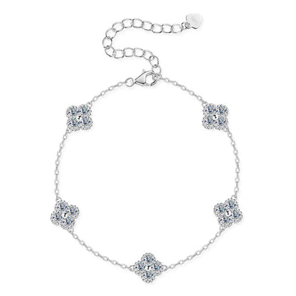 2025 New 925 Silver Flower Clover Bracelet Moissanite 3mm for Women 18k Gold Plated Fine Jewelry GRA Certified Lab Diamond