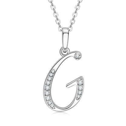 Name Necklace 26 Letter Initial Moissanite Pendant Real Silver 925 for Couples Women Men Valentine's Day Gift Fine Jewelry