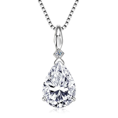 4CT 2CT 1.5CT Pear Cut D Waterdrop Moissanite Pendant Necklace for Women 925 Silver Adjustable Chain Luxury Jewelry Gift