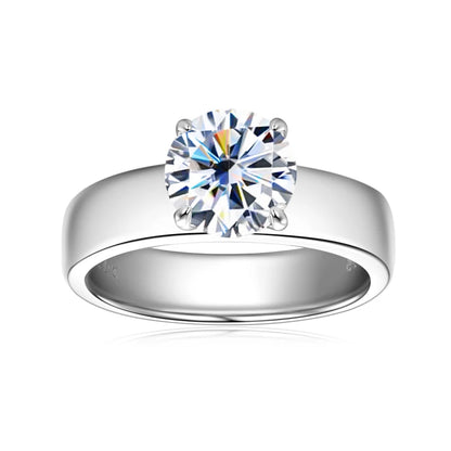 100% Real 925 Sterling  Sliver 2 Carat Moissanite Wedding Engagement Ring for Women Solitaire Promise Ring Jewelry GRA Certified