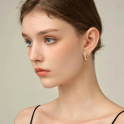 Cross Hoop Earrings 925 Silver 2.5mm Moissanite Huggie Earrings for Women Men Certified Faith Charm Jewelry Wedding Party Gift