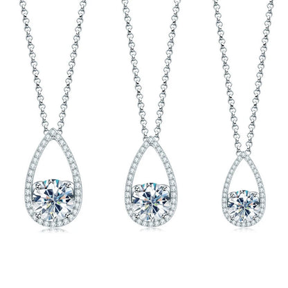 3CT 2CT 1CT D VVS1 Moissanite Pendant Necklace for Women 925 Silver Adjustable Chain Teardrop Necklaces 2025 Jewelry Gift