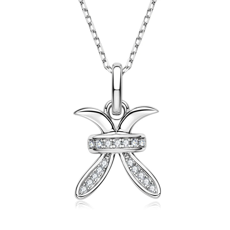 925 Sterling Silver Zodiac Sign 12 Constellation Pendant Micro-Set 1mm Moissanite Necklace Charm For Women Jewelry Birthday Gift
