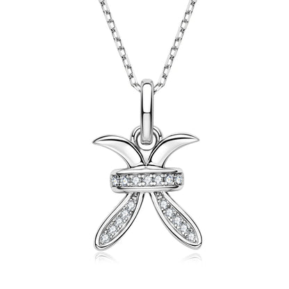 925 Sterling Silver Zodiac Sign 12 Constellation Pendant Micro-Set 1mm Moissanite Necklace Charm For Women Jewelry Birthday Gift