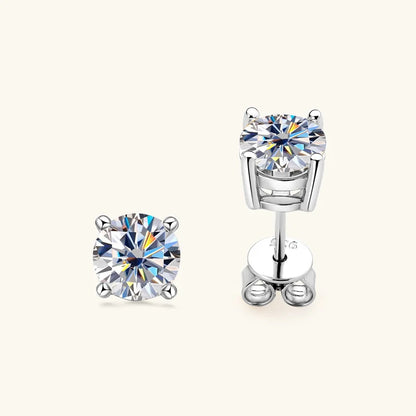 100% 925 Sterling Silver Moissanite Earrings Studs for Couple Women Men Certified 0.5CT 1CT 2CT D Color Moissanite Jewelry