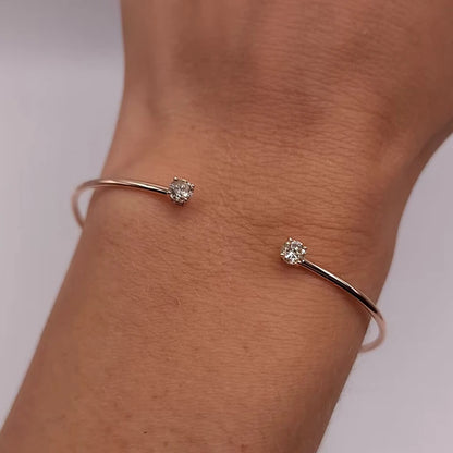 5mm 0.5CT D VVS1 Moissanite Bangle Cuff Real 925 Sterling Silver Bracelet for Women Hand Opening Cuffs Fine Jewelry Gifts