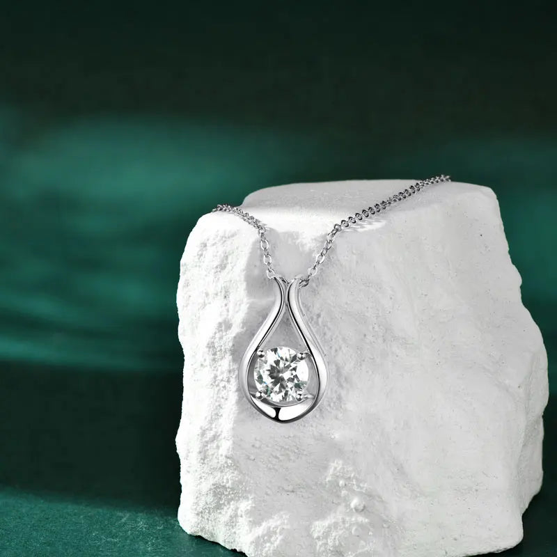 2025 2CT 8mm D Color Moissanite Necklace Teardrop Pendant 925 Silver Chain Original Jewelry with GRA Certificate for Women Gift