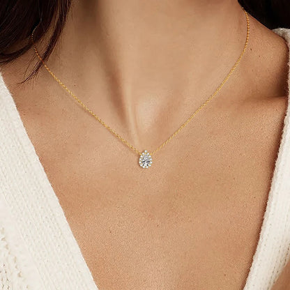 S925 Teardrop Necklace 1.0CT Pear Cut D Moissanite Pendant Necklaces for Women 925 Silver Adjustable Chain GRA Certified Jewelry
