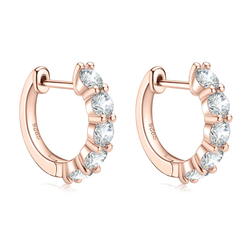 Luxury Moissanite Hoop Earrings 3.5mm 1.0ct 925 Sterling Silver for Women Jewelry Sparking Diamond Wedding Party Earring