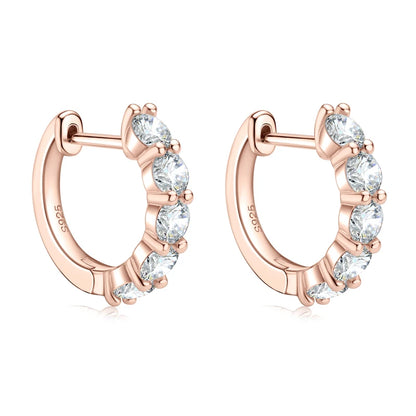 Luxury Moissanite Hoop Earrings 3.5mm 1.0ct 925 Sterling Silver for Women Jewelry Sparking Diamond Wedding Party Earring