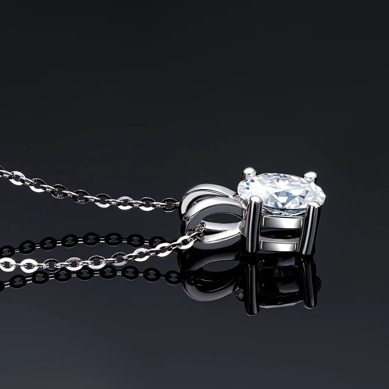 Women's Oval Cut D Color Moissanite Jewelry Set Real 925 Silver Pendant Necklace and Stud Earrings Piercing Party Wedding Gifts