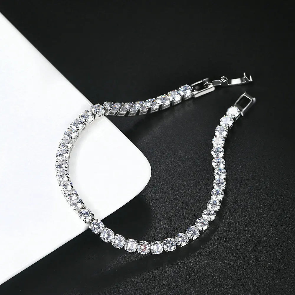 3mm D Color VVS1 Moissanite Bracelet Original Certified 925 Silver Tennis Bracelets 18k Gold Plated for Women Man Jewelry