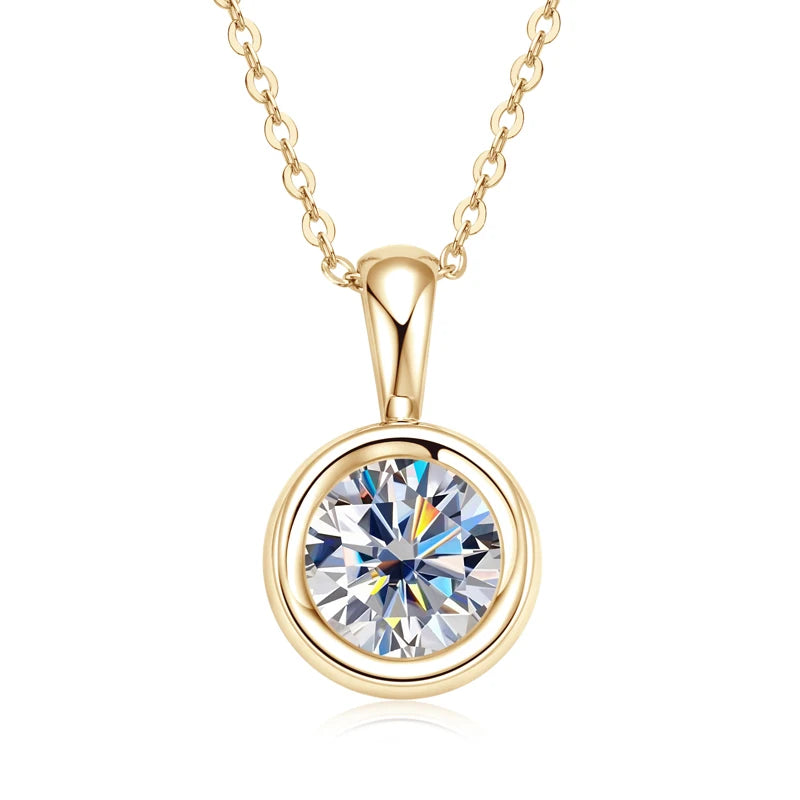 8MM 2.0CT D Color Round Moissanite Bubble Pendant Necklace Solid Silver 925 Sterling GRA Certified Jewelry for Woman Gifts
