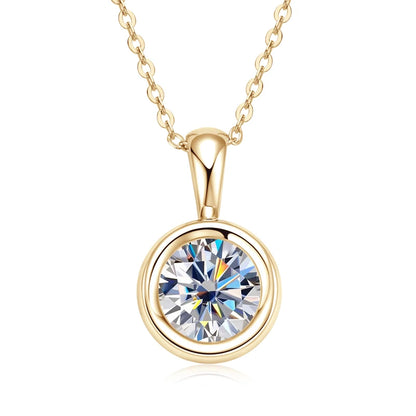 8MM 2.0CT D Color Round Moissanite Bubble Pendant Necklace Solid Silver 925 Sterling GRA Certified Jewelry for Woman Gifts