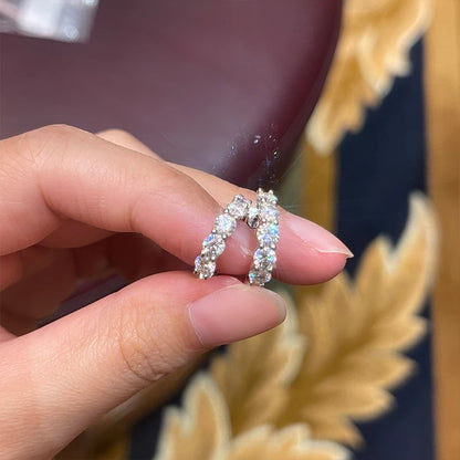 14k Gold Plated Hoop Earrings for Women 3.5mm D Color 925 Sterling Silver Moissanite Diamond Huggie Earring Girls Jewelry