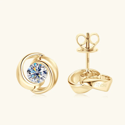 5mm 0.5CT D Color Moissanite Studs Earrings 925 Silver Cute Flower Earrings for Women Men LOVER'S 14K Gold Plated Jewelry
