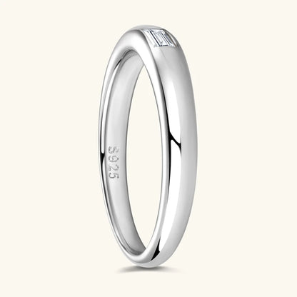 18k Gold Plated 925 Silver Engagement Wedding Ring for Women Moissanite 0.2ct D Color Emerald Cut Rectangle Promise Band Jewelry