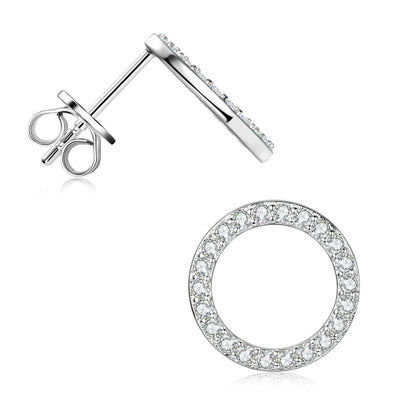 Minimalist 925 Sterling Silver Halo Circle Earrings 1.3mm Round Moissanite Earrings Studs for Women Fine Jewelry 2024 New Trend