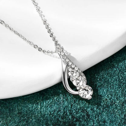7x10mm 2ct Pear Cut Moissanite Infinity Pendant Necklace for Women 925 Sterling Silver Adjustable Chain Fine Jewelry Gift
