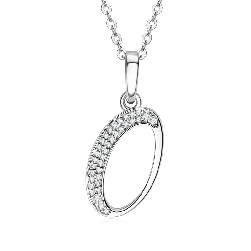 Name Necklace 26 Letter Initial Moissanite Pendant Real Silver 925 for Couples Women Men Valentine's Day Gift Fine Jewelry