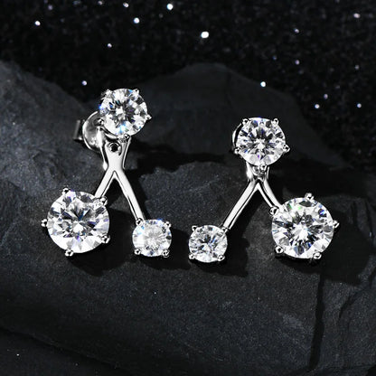 Trendy Dual Use Earrings Jackets 925 Sterling Silver D Color Moissanite Ear Jacket Studs for Women Jewelry Valentine Gifts
