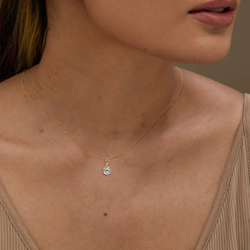 100% 925 Silver 1 Carat Moissanite Drop Pendant Infinity Necklace Certified Jewelry Gift for Women Birthday Anniversary