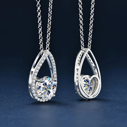 3CT 2CT 1CT D VVS1 Moissanite Pendant Necklace for Women 925 Silver Adjustable Chain Teardrop Necklaces 2025 Jewelry Gift